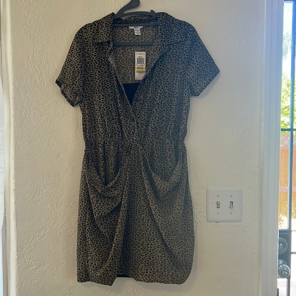 Bar III Pure Camel cheeta print dress with black camisol